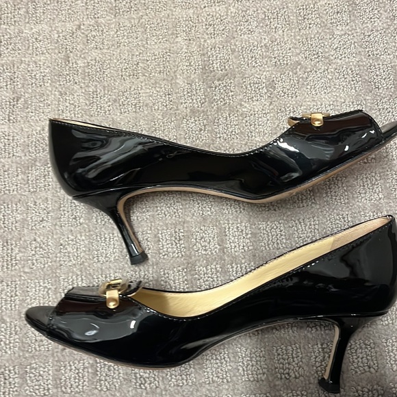Jimmy Choo Patent Peep Toe Shoes - Picture 5 of 9